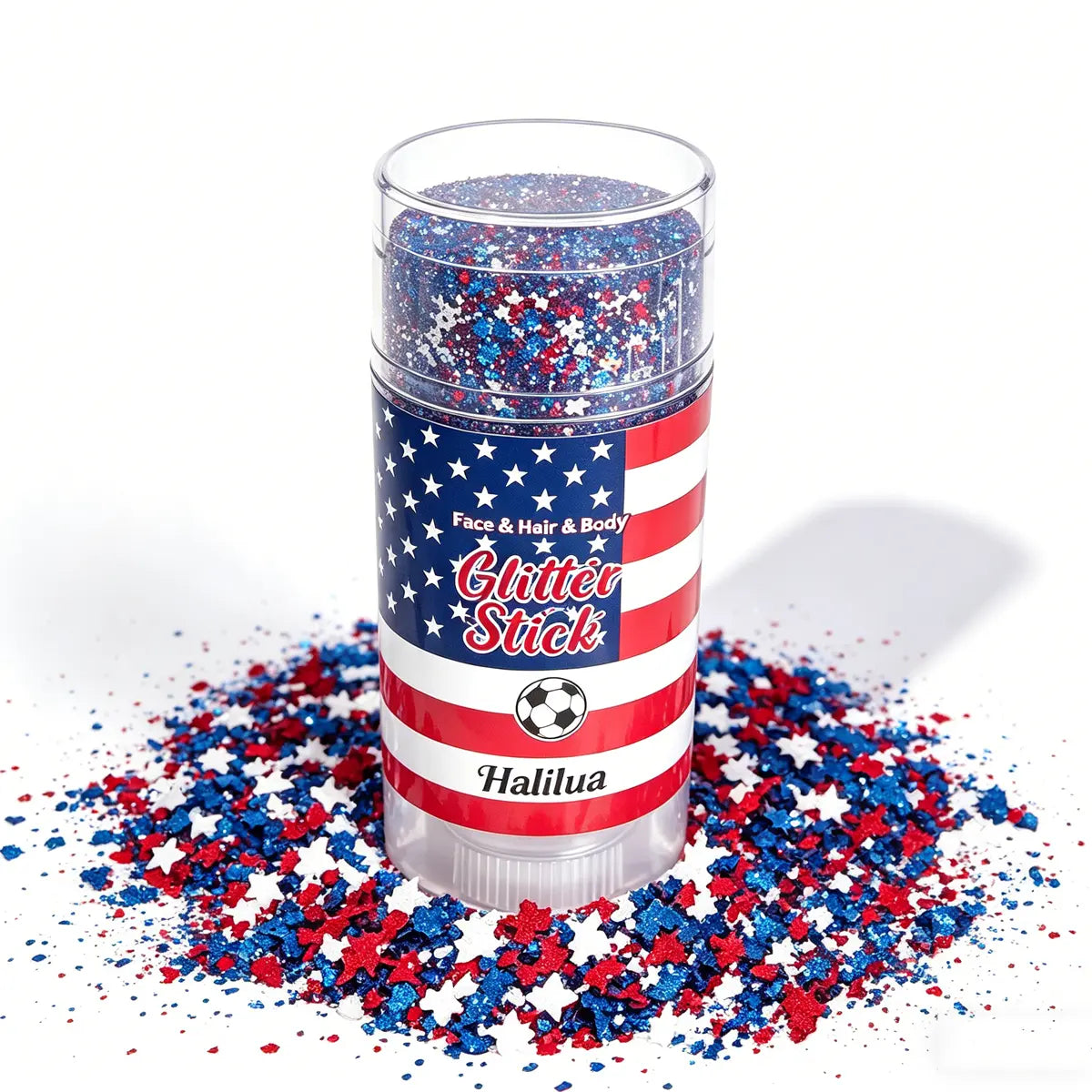 Sparkle this 4th of July with our Red, White & Blue Glitter Stick!