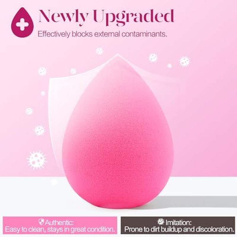 Super Soft Makeup Sponge Set of 6, Makeup Sponges for Foundation, Liquid, Cream and Powder, Pink Beauty Sponge for Blending, 0 Latex Blender