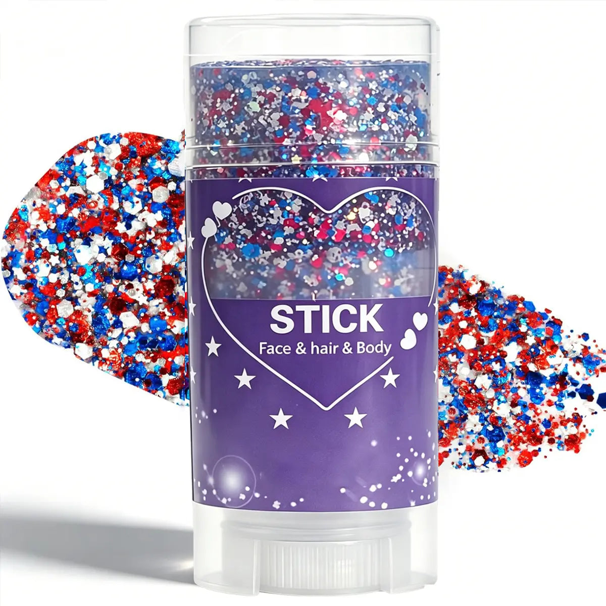 Sparkle this 4th of July with our Red, White & Blue Glitter Stick!