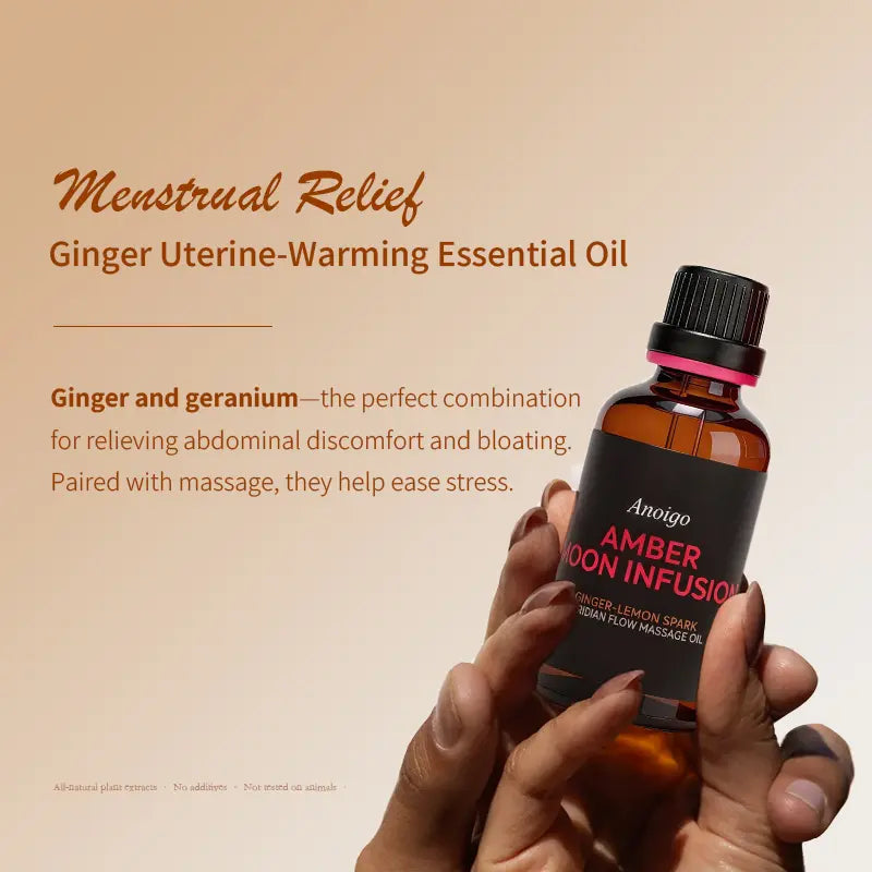 Anoigo Period Cramp & Bloating Relief Essential Oil Set – Cinnamon + Ginger Oils for Cycle Support & Comfort, 2X50Ml
