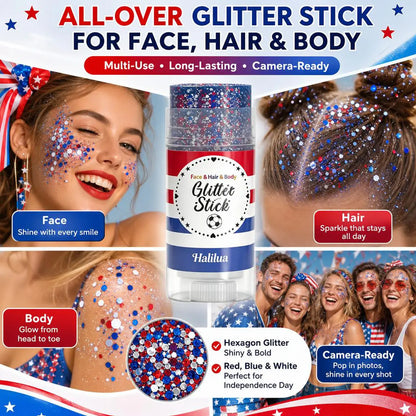 Sparkle this 4th of July with our Red, White & Blue Glitter Stick!