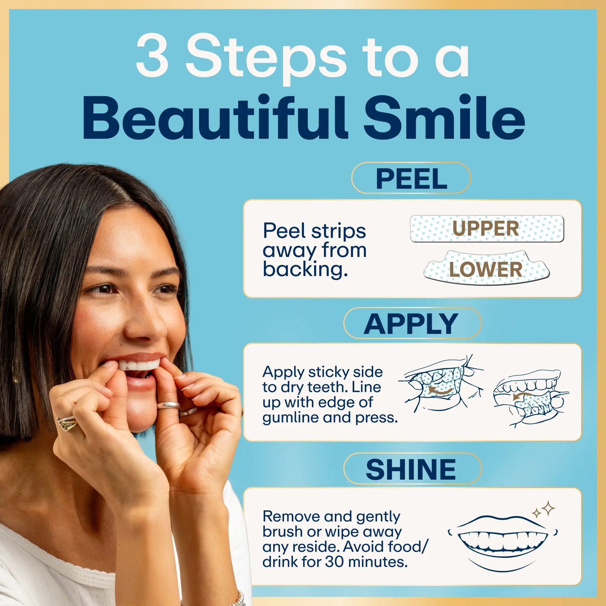 Lumineux Teeth Whitening Strips | 9 TREATMENTS | 18 STRIPS | Peroxide Free, Enamel Safe, Teeth Whitening for Sensitive Teeth | Sea Salt & Coconut Oil for Strong Healthy Teeth & Oral Care