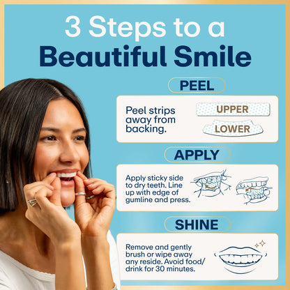 Lumineux Teeth Whitening Strips | 9 TREATMENTS | 18 STRIPS | Peroxide Free, Enamel Safe, Teeth Whitening for Sensitive Teeth | Sea Salt & Coconut Oil for Strong Healthy Teeth & Oral Care