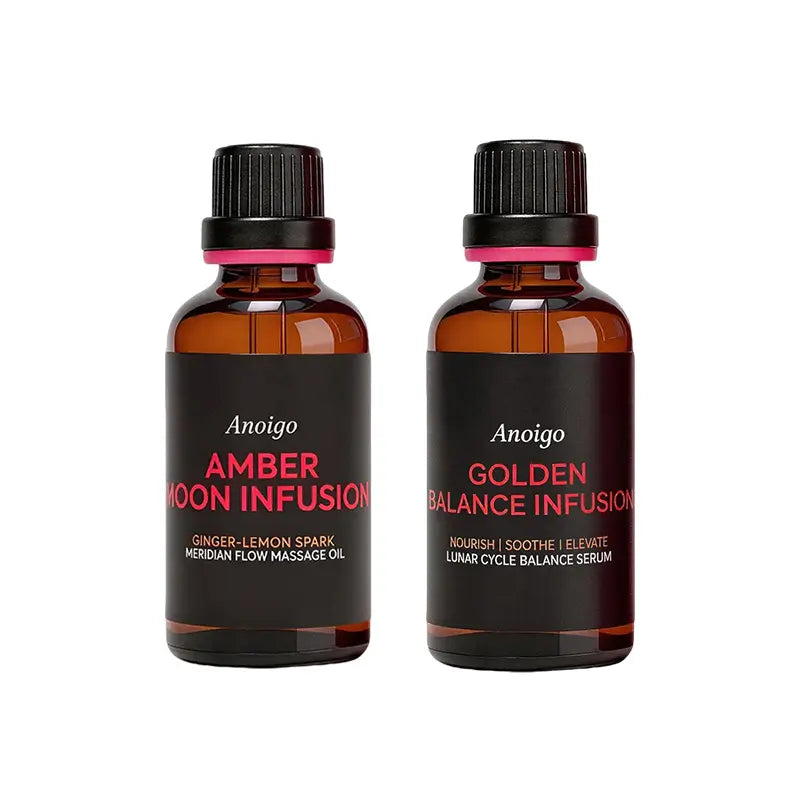 Anoigo Period Cramp & Bloating Relief Essential Oil Set – Cinnamon + Ginger Oils for Cycle Support & Comfort, 2X50Ml
