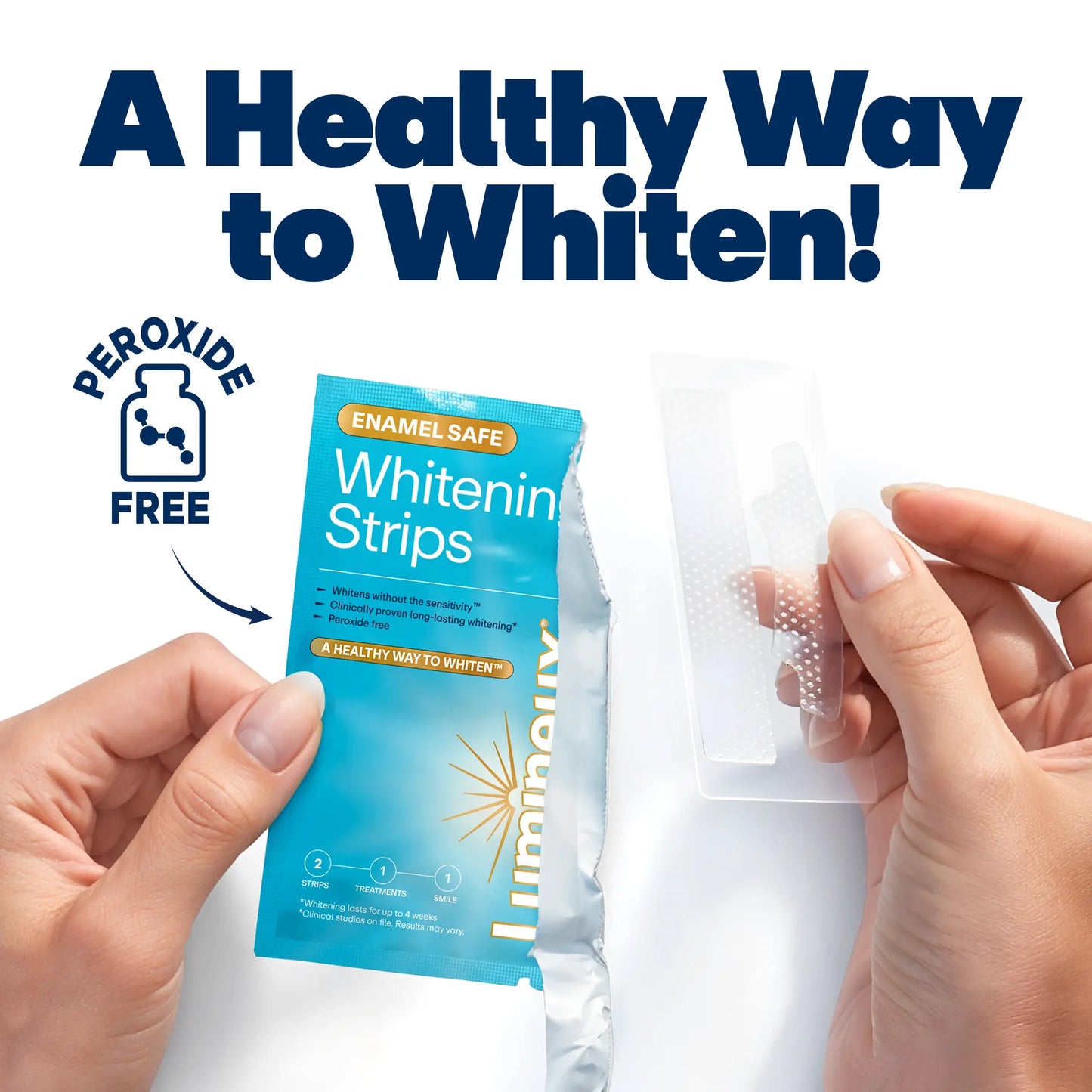 Lumineux Teeth Whitening Strips | 9 TREATMENTS | 18 STRIPS | Peroxide Free, Enamel Safe, Teeth Whitening for Sensitive Teeth | Sea Salt & Coconut Oil for Strong Healthy Teeth & Oral Care