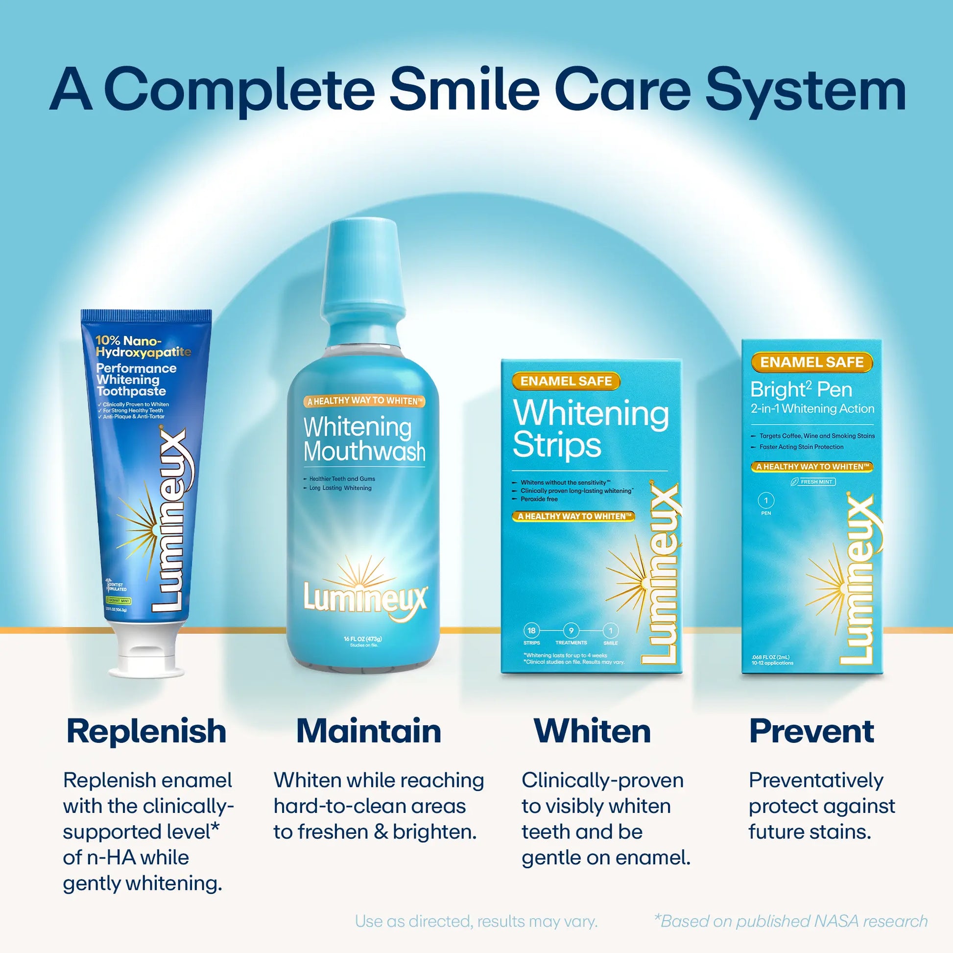 Lumineux Teeth Whitening Strips | 9 TREATMENTS | 18 STRIPS | Peroxide Free, Enamel Safe, Teeth Whitening for Sensitive Teeth | Sea Salt & Coconut Oil for Strong Healthy Teeth & Oral Care