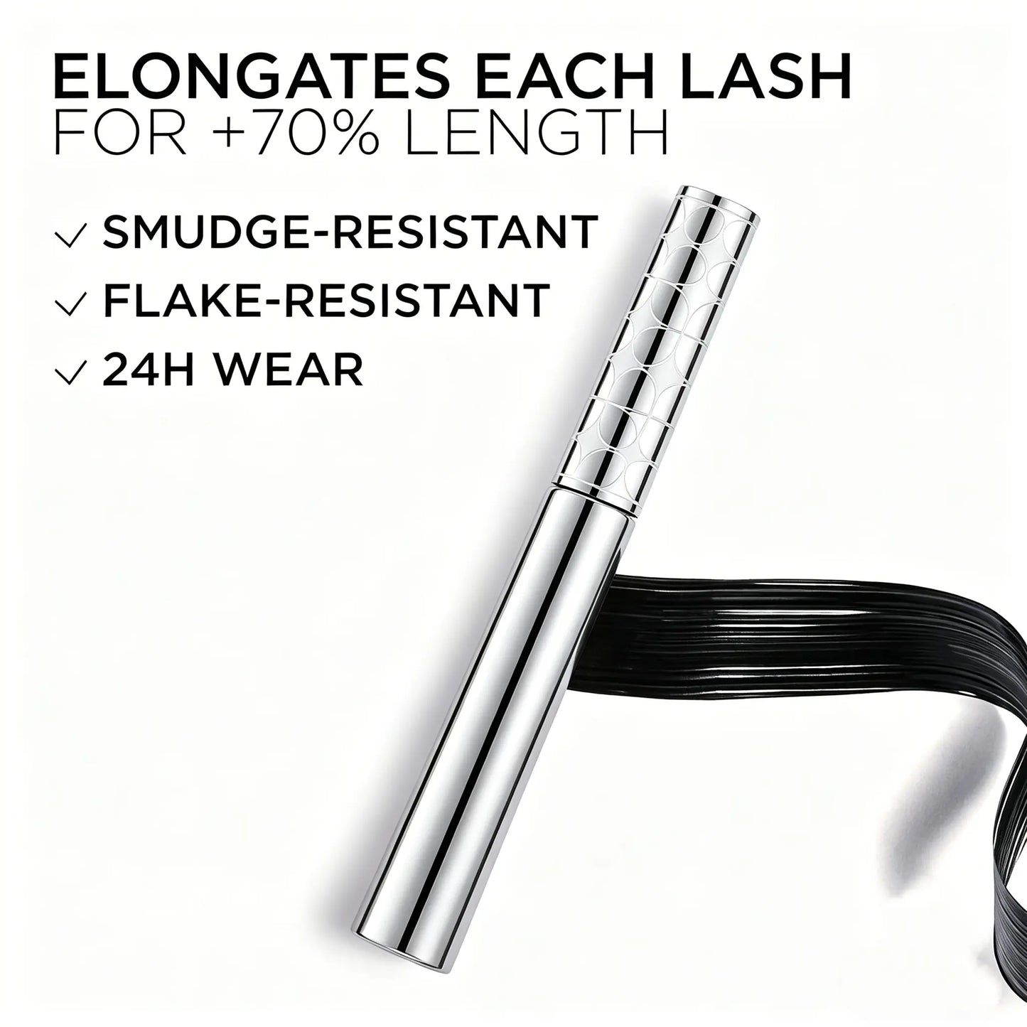 【GECOMO Authorized 】Metal Wand Tubing Mascara Long-Wearing Tubing Formula for Stunning Length & with Built-In Brush, Curled & Natural-Looking Lashes Ideal for Polished, Longlasting Special Occasion Makeup,Drugstore,Perfect Gift for Mom,Pumping Mascara