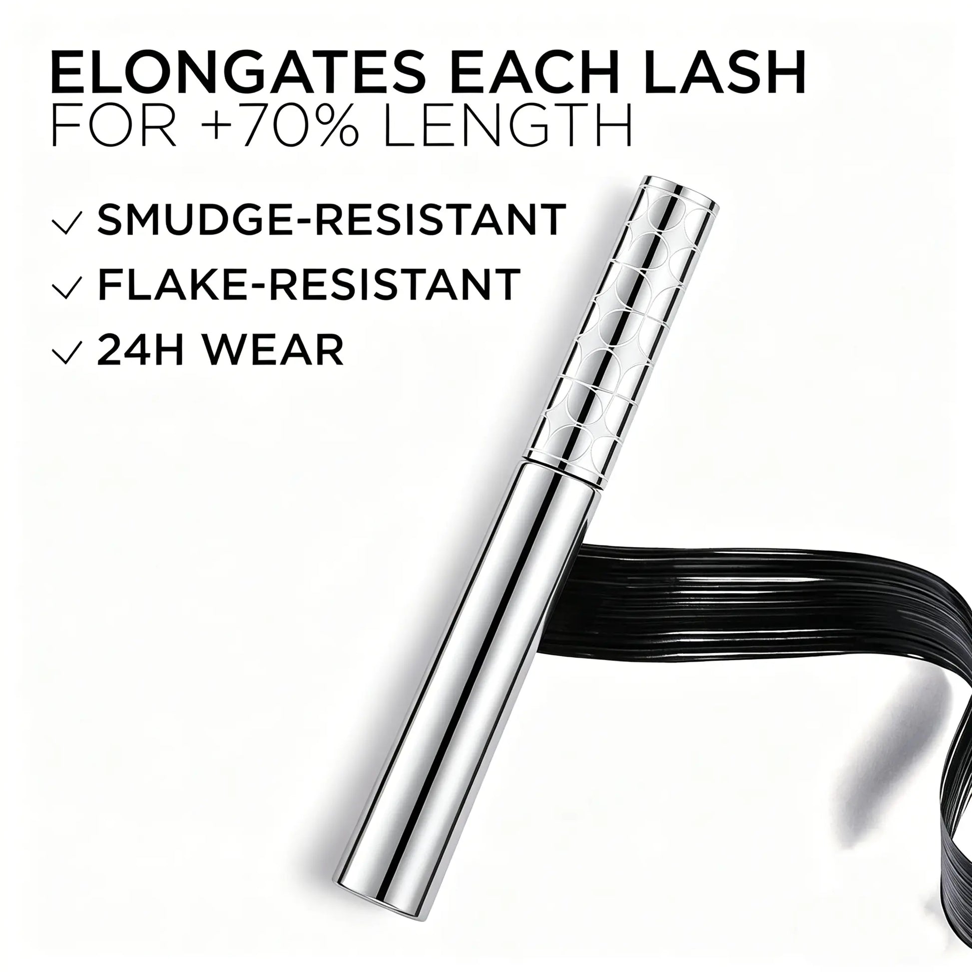 【GECOMO Authorized 】Metal Wand Tubing Mascara Long-Wearing Tubing Formula for Stunning Length & with Built-In Brush, Curled & Natural-Looking Lashes Ideal for Polished, Longlasting Special Occasion Makeup,Drugstore,Perfect Gift for Mom,Pumping Mascara