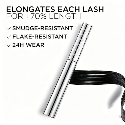 【GECOMO Authorized 】Metal Wand Tubing Mascara Long-Wearing Tubing Formula for Stunning Length & with Built-In Brush, Curled & Natural-Looking Lashes Ideal for Polished, Longlasting Special Occasion Makeup,Drugstore,Perfect Gift for Mom,Pumping Mascara