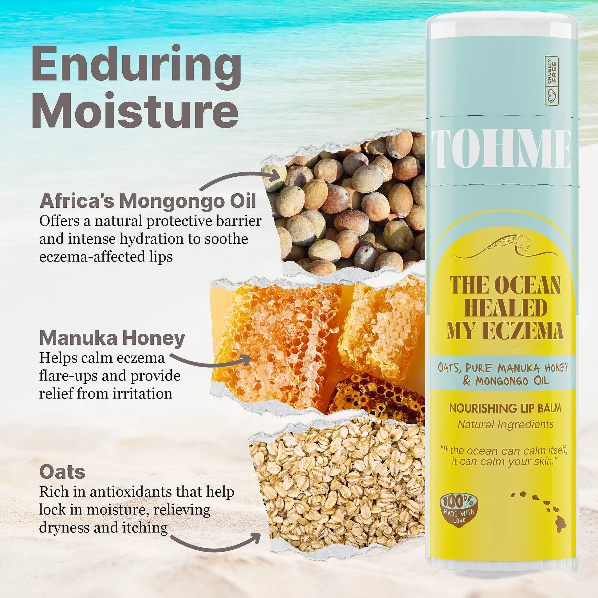Nourishing Eczema Lip Balm with Ancient Mongongo Oil! Gentle, Hydrating Care for Dry, Cracked Lips—Perfect for Sensitive Skin. Moisture Skincare
